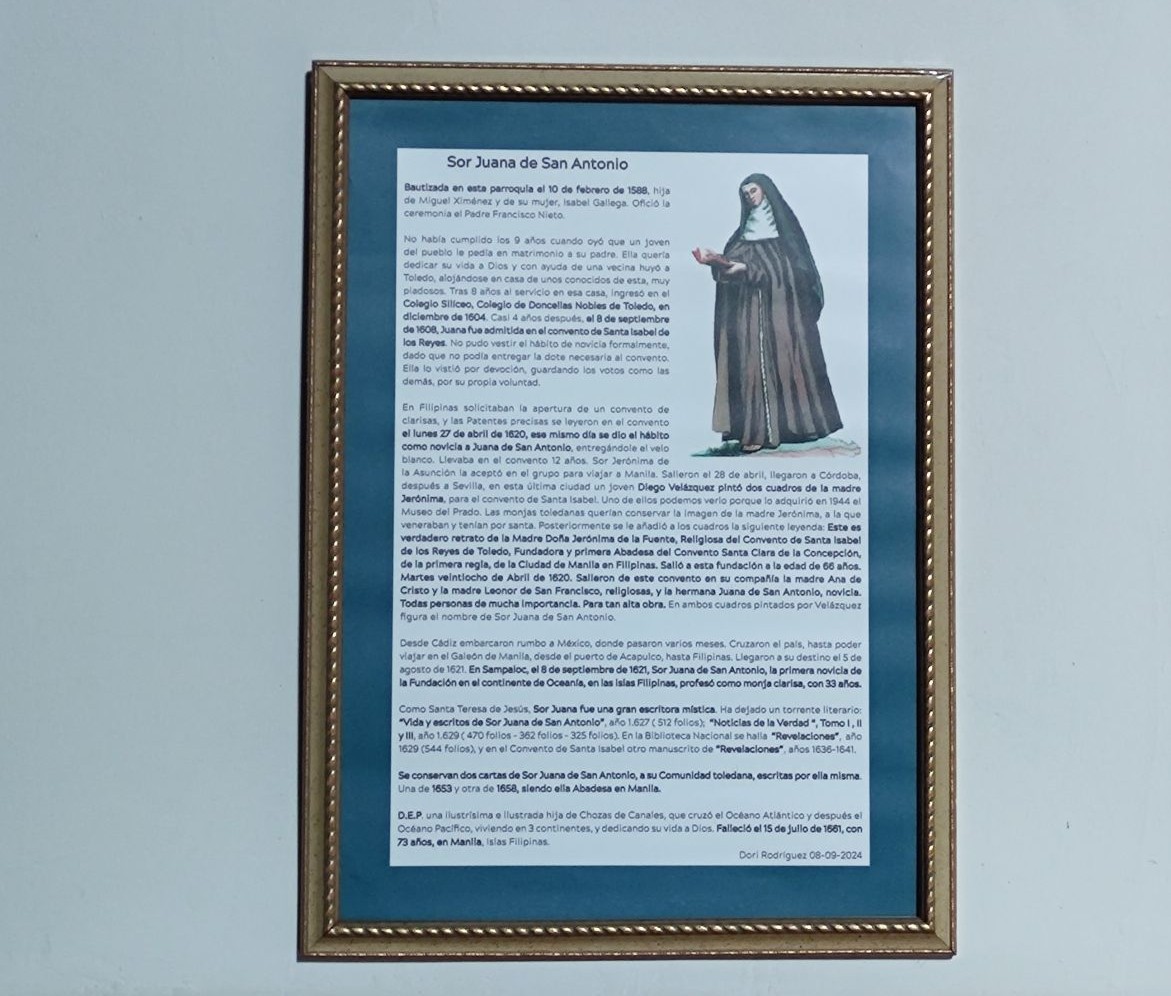 Sor Juana de San Antonio – cuadro en su parroquia toledana